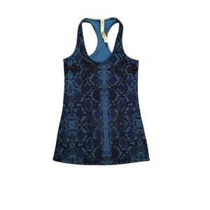 Lululemon Original Cool Racerback Sapphire Blue Ziggy Snake Print Size 6